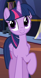 Size: 364x690 | Tagged: safe, screencap, twilight sparkle, alicorn, pony, g4, to where and back again, disguise, disguised changeling, fake twilight, solo, twilight sparkle (alicorn)