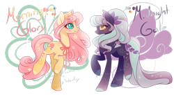 Size: 3309x1812 | Tagged: safe, artist:piichu-pi, oc, oc only, oc:midnight gale, oc:morning glory, earth pony, pony, earth pony oc, female, high res, mare, simple background, transparent background