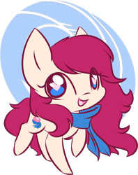 Size: 1284x1625 | Tagged: safe, artist:piichu-pi, oc, oc only, oc:sohma, earth pony, pony, chibi, clothes, female, mare, scarf, simple background, solo, transparent background