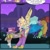 Size: 540x540 | Tagged: safe, artist:cocolove2176, discord, fluttershy, draconequus, pegasus, pony, comic:fluttering chaos, g4, blushing, bust, clothes, dress, female, gala dress, male, mare, open mouth, riding, ship:discoshy, shipping, smiling, straight, suit