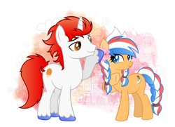 Size: 5000x3623 | Tagged: artist needed, safe, oc, oc only, oc:ember, oc:ember (hwcon), oc:stroopwafeltje, hearth's warming con, absurd resolution, female, male, mascot, netherlands, ponycon holland