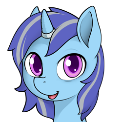 Size: 4000x4000 | Tagged: safe, alternate version, artist:darkdoomer, oc, oc only, oc:sapphie, pony, unicorn, blue coat, cute, female, gray mane, horn, horn ring, older, pink eyes, ring, simple background, smiling, solo, transparent background, two toned mane