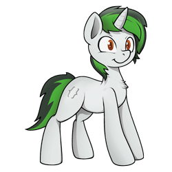 Size: 2400x2400 | Tagged: safe, artist:darkdoomer, oc, oc only, oc:czarie, pony, unicorn, community related, green mane, high res, ponybooru collab 2021, simple background, solo, transparent background, white coat