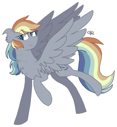 Size: 1348x1459 | Tagged: safe, artist:gallantserver, oc, oc only, oc:coriolis force, pegasus, pony, ear piercing, earring, female, jewelry, magical lesbian spawn, mare, offspring, parent:lightning dust, parent:rainbow dash, parents:rainbowdust, piercing, simple background, solo, transparent background