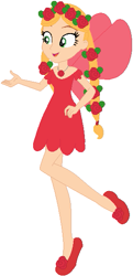 Size: 281x582 | Tagged: safe, artist:selenaede, artist:user15432, fairy, human, equestria girls, g4, barely eqg related, base used, clothes, crossover, dress, equestria girls style, equestria girls-ified, fairy wings, fairyized, floral head wreath, flower, flower in hair, hand on hip, jewelry, necklace, rainbow magic (series), red dress, red shoes, red wings, rose, ruby the red fairy, shoes, solo, wings