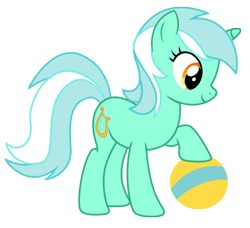 Size: 2763x2517 | Tagged: safe, artist:third uncle, lyra heartstrings, pony, unicorn, g4, party pooped, ball, female, high res, mare, simple background, smiling, solo, transparent background