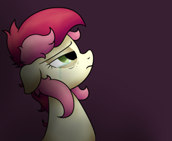 Size: 3241x2648 | Tagged: safe, artist:background basset, roseluck, earth pony, pony, g4, bust, crying, depression, edgy, female, high res, mare, sad, solo