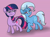 Size: 3918x2938 | Tagged: safe, artist:background basset, trixie, twilight sparkle, alicorn, pony, unicorn, g4, annoyed, duo, female, high res, mare, simple background, smiling, smug, twilight sparkle (alicorn)