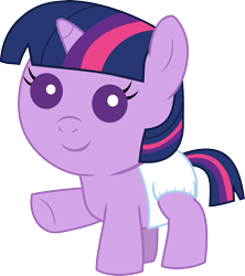 Size: 1693x1910 | Tagged: safe, artist:mighty355, twilight sparkle, pony, unicorn, g4, baby, baby eyes, baby pony, babylight sparkle, cute, cute baby, daaaaaaaaaaaw, diaper, diapered, diaperlight sparkle, female, filly, filly twilight sparkle, foal, happy, happy baby, infant, infant twilight, newborn, newborn foal, smiling, vector, waving, white diaper, younger