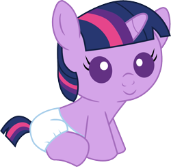 Size: 1125x1100 | Tagged: safe, artist:mighty355, twilight sparkle, pony, unicorn, g4, baby, baby eyes, baby pony, babylight sparkle, cute, cute baby, daaaaaaaaaaaw, diaper, diaperlight sparkle, female, filly, filly twilight sparkle, foal, infant, infant twilight, newborn, newborn foal, sitting, smiling, vector, white diaper, younger
