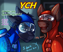 Size: 3500x2882 | Tagged: safe, artist:fkk, pony, advertisement, among us, auction, commission, game, high res, impostor, tongue out, ych sketch, your character here