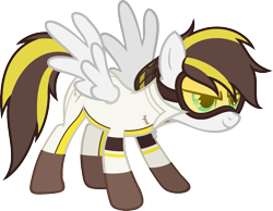 Size: 1593x1239 | Tagged: safe, artist:pegasski, oc, oc only, oc:ruffian, pegasus, pony, g4, clothes, female, flight suit, goggles, mare, simple background, solo, transparent background