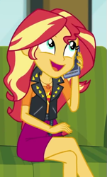 Size: 307x508 | Tagged: safe, screencap, sunset shimmer, equestria girls, equestria girls series, g4, text support, cropped, solo, text support: sunset shimmer