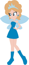 Size: 282x616 | Tagged: safe, artist:selenaede, artist:user15432, fairy, human, equestria girls, g4, bare shoulders, barely eqg related, base used, blue dress, blue wings, boots, clothes, crossover, ear piercing, earring, equestria girls style, equestria girls-ified, fairy wings, fairyized, hand on hip, high heel boots, high heels, jewelry, piercing, rainbow magic (series), shoes, sky the blue fairy, solo, strapless, wings