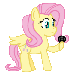 Size: 778x768 | Tagged: safe, anonymous artist, fluttershy, pony, g4, animated, friday night funkin', gif, looking down, microphone, moving, simple background, solo, transparent background