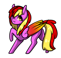 Size: 1920x1825 | Tagged: safe, artist:oneiria-fylakas, oc, oc only, oc:fireflame, pegasus, pony, chibi, colored wings, colored wingtips, female, mare, multicolored wings, simple background, solo, transparent background, wings