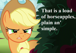 Size: 1024x720 | Tagged: safe, edit, edited screencap, editor:korora, screencap, applejack, earth pony, pony, g4, the mane attraction, angry, applejack's hat, cowboy hat, cropped, female, hat, reaction image, solo, speech, talking, teeth