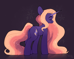 Size: 3210x2540 | Tagged: safe, artist:sugarstar, oc, oc only, pony, unicorn, digital art, eyes closed, female, high res, mare, simple background, solo