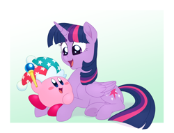 Size: 1700x1300 | Tagged: safe, artist:maybehawthorn, twilight sparkle, alicorn, pony, puffball, g4, crossover, kirby, kirby (series), twilight sparkle (alicorn)