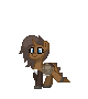 Size: 80x90 | Tagged: safe, oc, oc only, oc:strawberry cocoa (the coco clan), monster pony, pony, unicorn, pony town, animated, bag, coat markings, colored hooves, dragon tail, female, gif, gray hooves, happy, hooves, horn, long mane, mare, missing accessory, missing cutie mark, no catchlights, pony oc, saddle bag, simple background, solo, transparent background, unicorn oc, unshorn fetlocks, walk cycle, walking, wrong tail