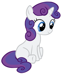 Size: 1500x1775 | Tagged: safe, edit, vector edit, rarity, sweetie belle, pony, unicorn, ponyar fusion, g4, female, filly, foal, fusion, palette swap, recolor, simple background, solo, sweetiety, transparent background, vector