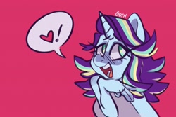 Size: 3000x2000 | Tagged: dead source, safe, artist:goshhhh, oc, oc only, unicorn, anthro, female, high res, horn, mare, solo, speech bubble, spoken heart, unicorn oc, white pupils