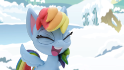 Size: 1920x1080 | Tagged: safe, screencap, rainbow dash, pony, g4.5, my little pony: stop motion short, snow pony contest (short), female, mare, solo, stop motion