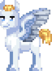 Size: 192x264 | Tagged: safe, artist:agdapl, pegasus, pony, male, pixel art, ponified, simple background, smiling, soldier, soldier (tf2), solo, stallion, team fortress 2, transparent background, two toned wings, wings
