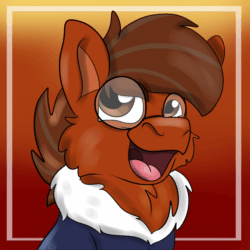 Size: 1000x1000 | Tagged: safe, artist:euspuche, oc, oc only, oc:autumn, earth pony, pony, animated, bouncing, bust, gif, glasses, looking at you, male, portrait, smiling
