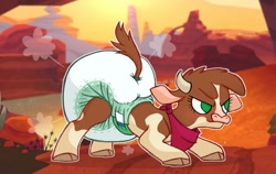 Size: 2168x1374 | Tagged: safe, artist:fillyscoots42, arizona (tfh), cow, them's fightin' herds, community related, diaper, diaper fetish, fetish, non-baby in diaper, poofy diaper