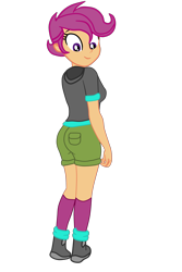 Size: 1919x2879 | Tagged: safe, artist:gmaplay, scootaloo, equestria girls, g4, ass, butt, female, high res, looking back, older, older scootaloo, scootabutt, simple background, solo, transparent background