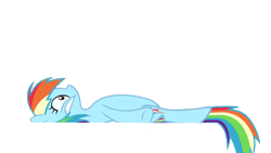 Size: 1280x720 | Tagged: safe, artist:misterdavey, edit, rainbow dash, pegasus, pony, cupcakes hd, g4, gritted teeth, looking up, lying down, moments before disaster, no blood, sfw edit, simple background, solo, transparent background