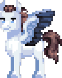 Size: 210x264 | Tagged: safe, artist:agdapl, pegasus, pony, male, pixel art, ponified, simple background, smiling, sniper, sniper (tf2), solo, stallion, team fortress 2, transparent background, two toned wings, wings