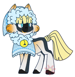 Size: 347x358 | Tagged: safe, artist:chatonettes, oc, oc only, earth pony, pony, clothes, colored hooves, earth pony oc, female, looking back, mare, simple background, tail wrap, transparent background