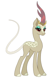 Size: 873x1408 | Tagged: safe, artist:musical-medic, oc, oc only, kirin, base, cloven hooves, eyelashes, female, horn, simple background, smiling, solo, transparent background