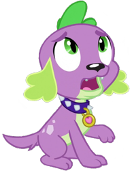 Size: 795x1024 | Tagged: safe, edit, edited screencap, editor:lonely fanboy48, screencap, spike, spike the regular dog, dog, equestria girls, friendship games, g4, background removed, collar, looking up, male, not a vector, open mouth, simple background, solo, transparent background