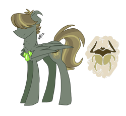 Size: 1600x1472 | Tagged: safe, artist:gallantserver, oc, oc only, oc:glowpaz scarab, pegasus, pony, ambiguous gender, concave belly, hair over eyes, offspring, parent:quibble pants, parent:somnambula, simple background, solo, transparent background