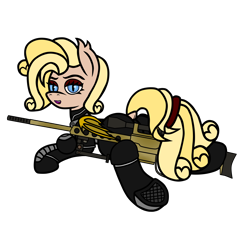 Size: 4000x4000 | Tagged: safe, alternate version, artist:dice-warwick, oc, oc:lood odil, bat pony, dock, fallout, fallout: new vegas, gun, looking at you, looking back, looking back at you, lying down, prone, raised tail, rifle, slit pupils, sniper rifle, stealth suit, stealth suit mk ii, tail, underhoof, weapon