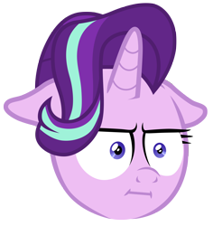 Size: 7000x7400 | Tagged: safe, artist:tardifice, starlight glimmer, pony, unicorn, g4, marks for effort, :i, absurd resolution, female, floppy ears, head only, i mean i see, mare, simple background, solo, transparent background, vector