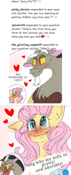 Size: 1067x2605 | Tagged: safe, artist:cocolove2176, discord, fluttershy, draconequus, pegasus, pony, g4, ask, blushing, bust, female, male, mare, ship:discoshy, shipping, straight