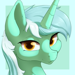 Size: 2000x2000 | Tagged: safe, artist:aquaticvibes, lyra heartstrings, pony, unicorn, g4, bust, female, high res, mare, solo