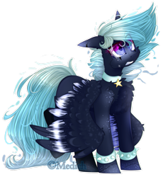 Size: 2347x2555 | Tagged: safe, artist:mediasmile666, oc, oc only, pegasus, pony, choker, female, high res, mare, simple background, solo, standing, teary eyes, transparent background