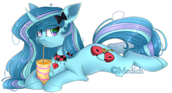 Size: 2668x1445 | Tagged: safe, artist:mediasmile666, oc, oc only, pony, unicorn, drinking, female, horn, mare, simple background, solo, transparent background, unicorn oc