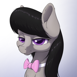 Size: 2000x2000 | Tagged: safe, artist:aquaticvibes, octavia melody, earth pony, pony, g4, bowtie, bust, female, gradient background, high res, mare, solo