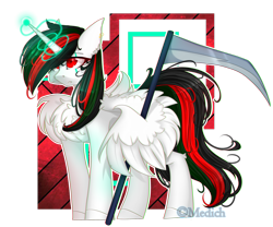 Size: 2683x2235 | Tagged: safe, artist:mediasmile666, oc, oc only, alicorn, pony, abstract background, alicorn oc, female, high res, horn, mare, red eyes, solo, wings