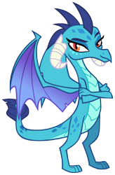 Size: 6186x9450 | Tagged: safe, artist:andoanimalia, princess ember, dragon, g4, triple threat, absurd resolution, crossed arms, dragoness, female, looking at you, simple background, smiling, smirk, solo, transparent background, vector