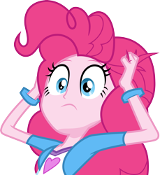 Size: 3000x3269 | Tagged: safe, artist:cloudy glow, pinkie pie, equestria girls, g4, my little pony equestria girls: rainbow rocks, female, high res, shocked, simple background, solo, transparent background, vector