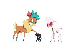 Size: 1000x667 | Tagged: safe, artist:thescornfulreptilian, pom (tfh), velvet (tfh), deer, dog, lamb, reindeer, sheep, them's fightin' herds, abuse, angry, animated, community related, gif, imminent beatdown, moments before disaster, pom is not amused, simple background, this will end in death, this will end in tears, this will end in tears and/or death, transparent background
