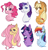 Size: 4685x4923 | Tagged: safe, artist:rdstartie, applejack, fluttershy, pinkie pie, rainbow dash, rarity, twilight sparkle, earth pony, pegasus, pony, unicorn, g4, absurd resolution, alternate hairstyle, blaze (coat marking), bust, cheek fluff, chest fluff, coat markings, facial markings, female, freckles, looking at you, mane six, mare, portrait, redesign, scar, stray strand