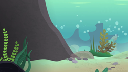 Size: 1280x720 | Tagged: safe, screencap, g4, surf and/or turf, algae, background, bubble, coral, crepuscular rays, no pony, ocean, reef, rock, scenic ponyville, seaquestria, seaweed, sunlight, underwater, water